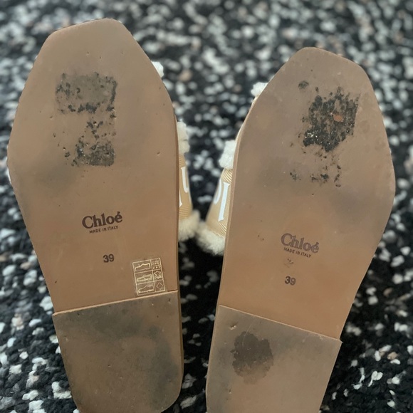 Chloe Woody Shearling -Trim Flat Sandals - Picture 9 of 9